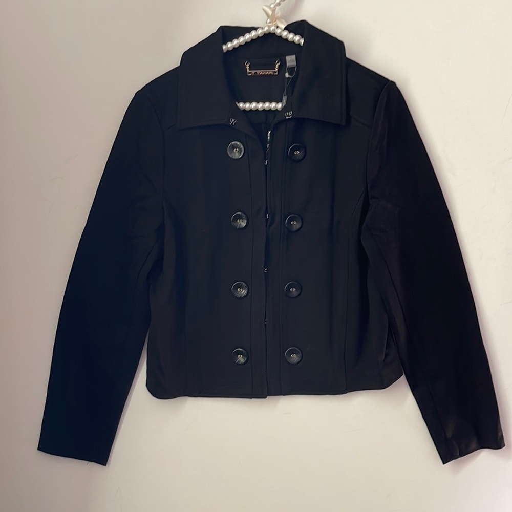 T Tahari Women’s Double Breasted Style Cropped Jacket Black Size 8 | NWT